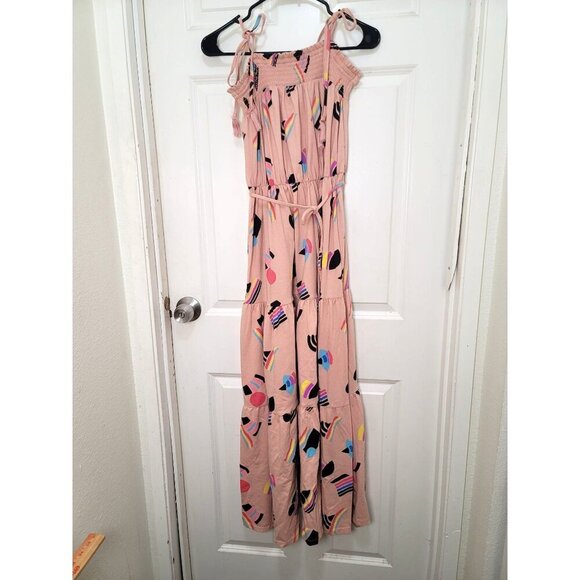 Target Bohemian Maxi Dress Abstract Pattern & Smocked Bodice Size M - Picture 1 of 11